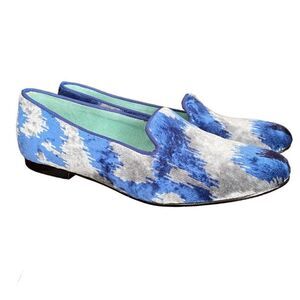 Blue Bird Loafers Corduroy Blue Grey Flats Shoes Brazil Brasil 10B Suede